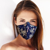 Organic Cotton Face Mask - Floral, Navy